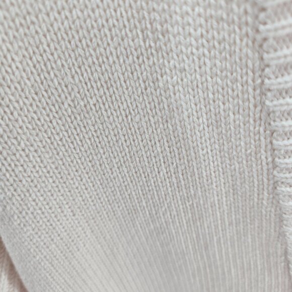 Vintage Liz Claiborne Cream Open Buttoned Logo Preppy Cotton Cardigan Small - Picture 3 of 14